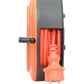 Kompaktkassetten-Rollenverlängerungskabel, 5m Kabel mit 4 Steckdosen IP20 + Thermosicherung + Kindersicherung, 3x1mm2, französischer Typ (Stift), PHE-05310-E