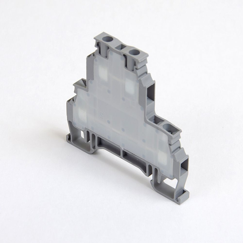ONKA 2.5mm2, 2-stufig Schraubklemmleiste DIN-Schienen-Klemmleiste 4-adrig grau, 1010332