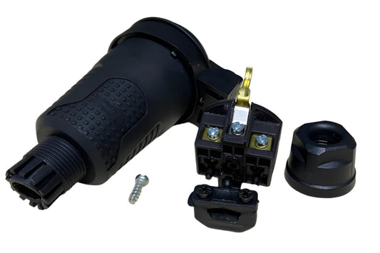 Hermetic black rubber socket IP54 with flap 2P+Z 16A 250V SCHUKO RDP-F Bylion