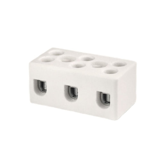 ONKA 4-6mm2 / 3-Coil Steatite / Ceramic / Porcelain Connector - PORCELAIN TERMINAL BLOCK, 1070005