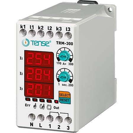 Digital overcurrent relay with 3×3-digit LED display TRM-300