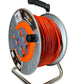 Professionelle Metallwinde mit Kupferkabel 3x2,5 mm2, IP44 mit Überlastschutz, Stromstärke 16 A Französischer Typ mit 4 Steckdosen, Länge 50M, Kabelfarbe: orange