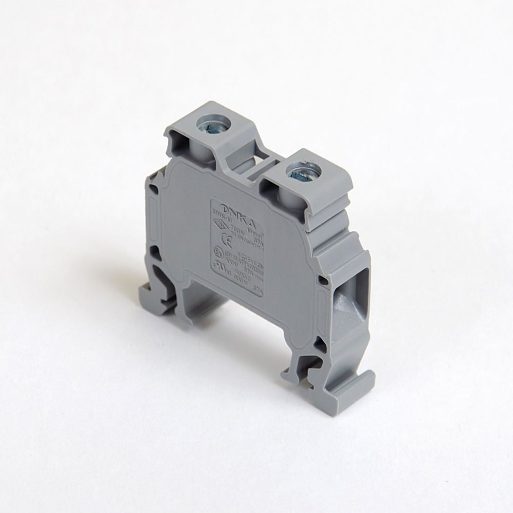 ONKA 10mm2 Screw Terminal Strip DIN Rail Terminal 2-wire gray, 1010042