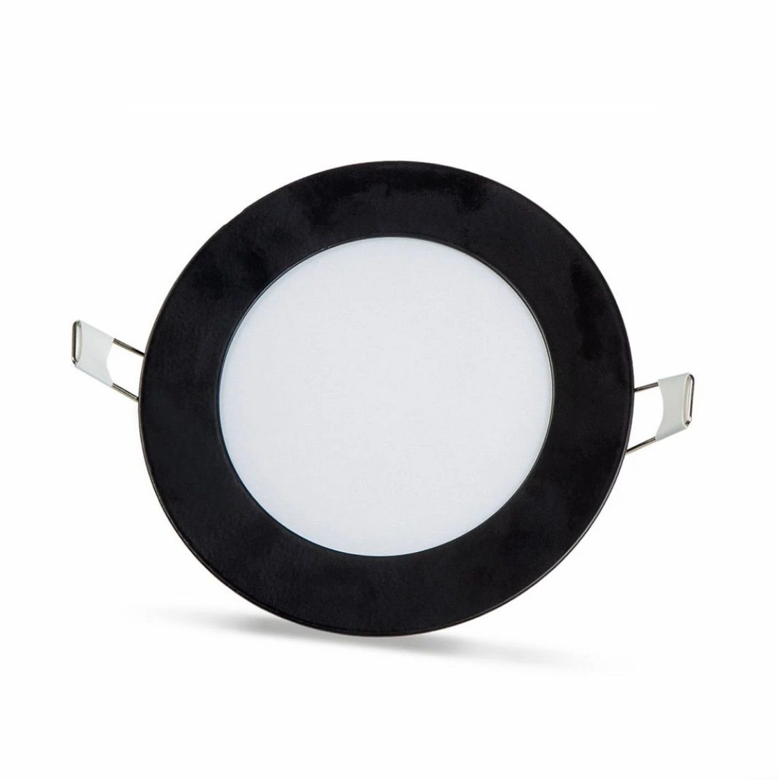2 pieces - round LED panel 6W / 540Lm cold white black frame circular recessed (incl. power supply) 6500K YL10-0600-S