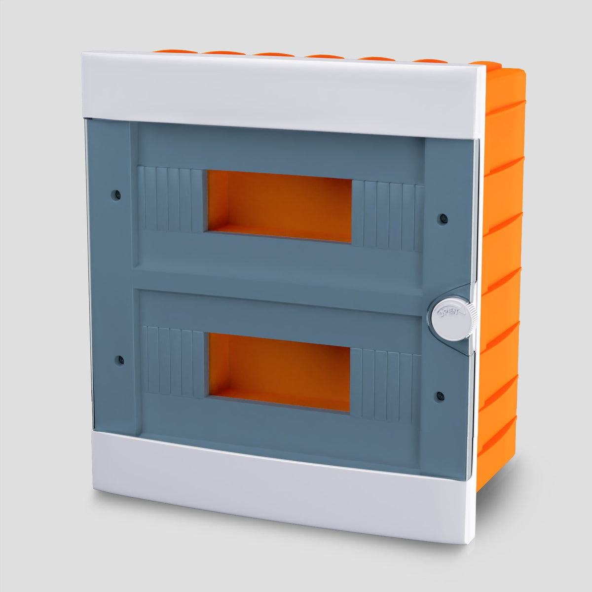 ARS Modulare Schaltanlage 24 MOD (24 Sicherungen), Kunststoff-Unterputz-Schaltschrank, transparente Tür IP40, 341208