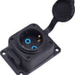 Schwarze "Gummi"-Aufputzdose 250V, 16A, IP44, SCHUKO 2P+Z, 1KMP-F, Bylion