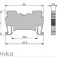 ONKA 2,5mm2 Federkraftklemmenblock DIN-Schienen-Klemme 2-adrig grau, 1020016