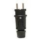Black rubber plug IP54, 250V 16A per cable, Uni-Schuko (double grounding), 2P+E, REF, Bylion