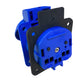Hermetic socket 2P+Z, 230/220V, with grounding, IP44, with flap, blue, 250V Schuko