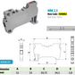 ONKA 2.5mm2 hybrid screw/spring rail terminal block, DIN rail terminal block, 2-wire, grey, 1040002