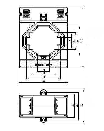 ONKA Stromwandler - STROMTRANSFORMATOR 600/5A, 60MM, KLASSE 0,5S, 5VA (TK606005304 / 80011767)
