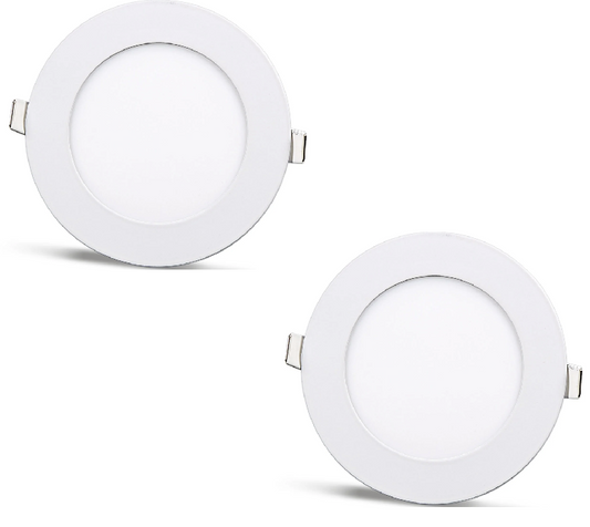 2 Pieces - Round LED Panels 6W / 540Lm Cool White Circular Recessed (Including Power Supply) 6500K YL10-0600