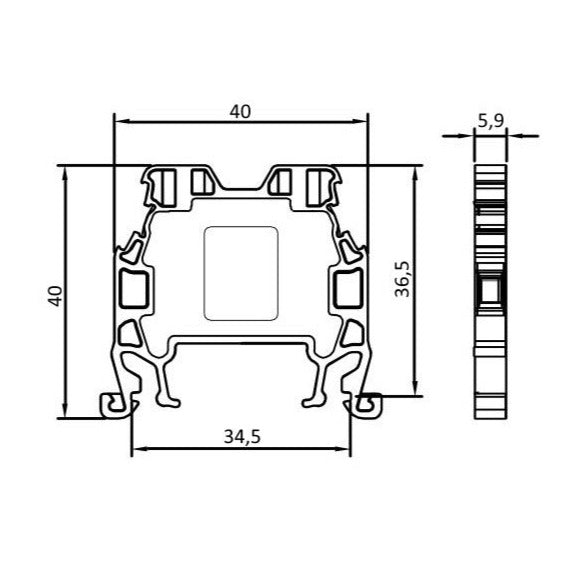 ONKA 2.5mm2 Schraubklemmleiste DIN-Schienenklemme 2-adrig blau, 1010015