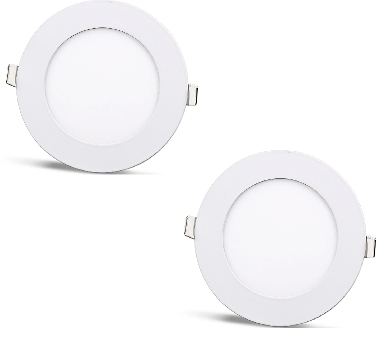 2 pieces - round LED panel 6W / 540Lm white circular recessed (incl. power supply) 4000K YL10-0607