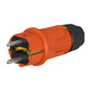 Orange rubber plug IP54, for cable, double earthing, 2P+Z, REF-O, 16 Ampere 250 Volt, manufacturer Bylion
