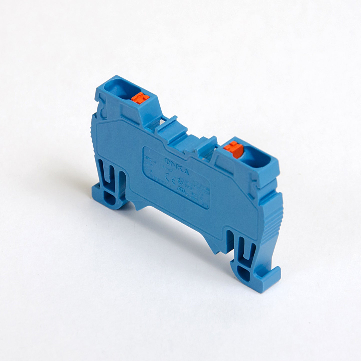 ONKA 4mm2 Spring Strip Clamp Block DIN Rail Terminal 2-wire blue, 1020027