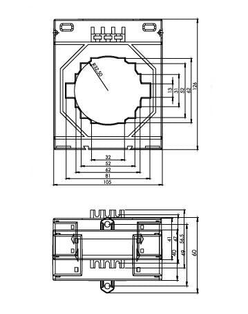 ONKA current transformer - CURRENT TRANSFORMER 1200/5A, 80MM, CLASS 0.5S, 15VA (TK8012005309 / 80011770)