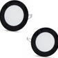 2 pieces - round LED panel 6W / 540Lm cold white black frame circular recessed (incl. power supply) 6500K YL10-0600-S